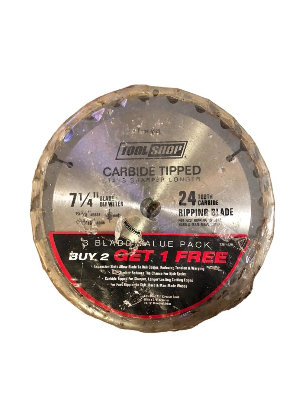 Tool Shop 7-1/4" Carbide Tipped Circular Saw Blades 24T Set of 3 New